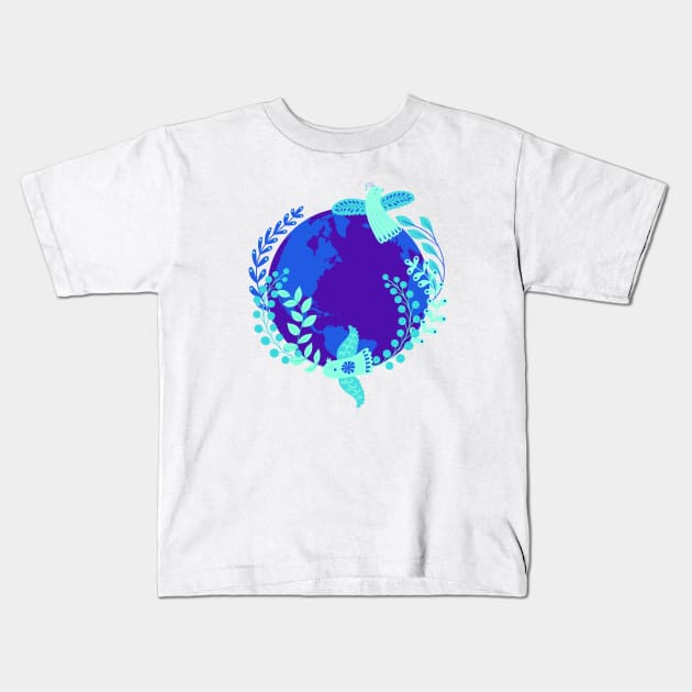 Love The Earth Kids T-Shirt by 1001Kites